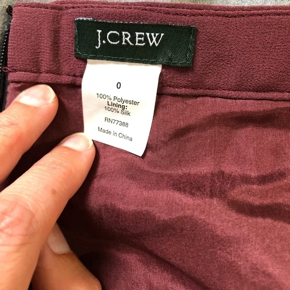 J. Crew Stardust sequin pencil skirt burgundy 0